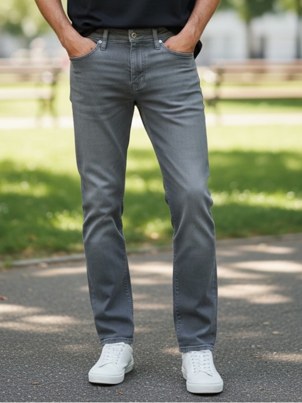 Levi's men’s Sz 28 x 32 514 Straight Fit Jeans Grey Office Casual Classic Levis